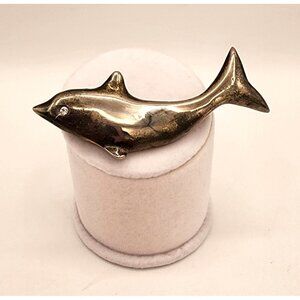 Vintage Silver Dolphin Brooch Pin - Make Waves with Your Style!